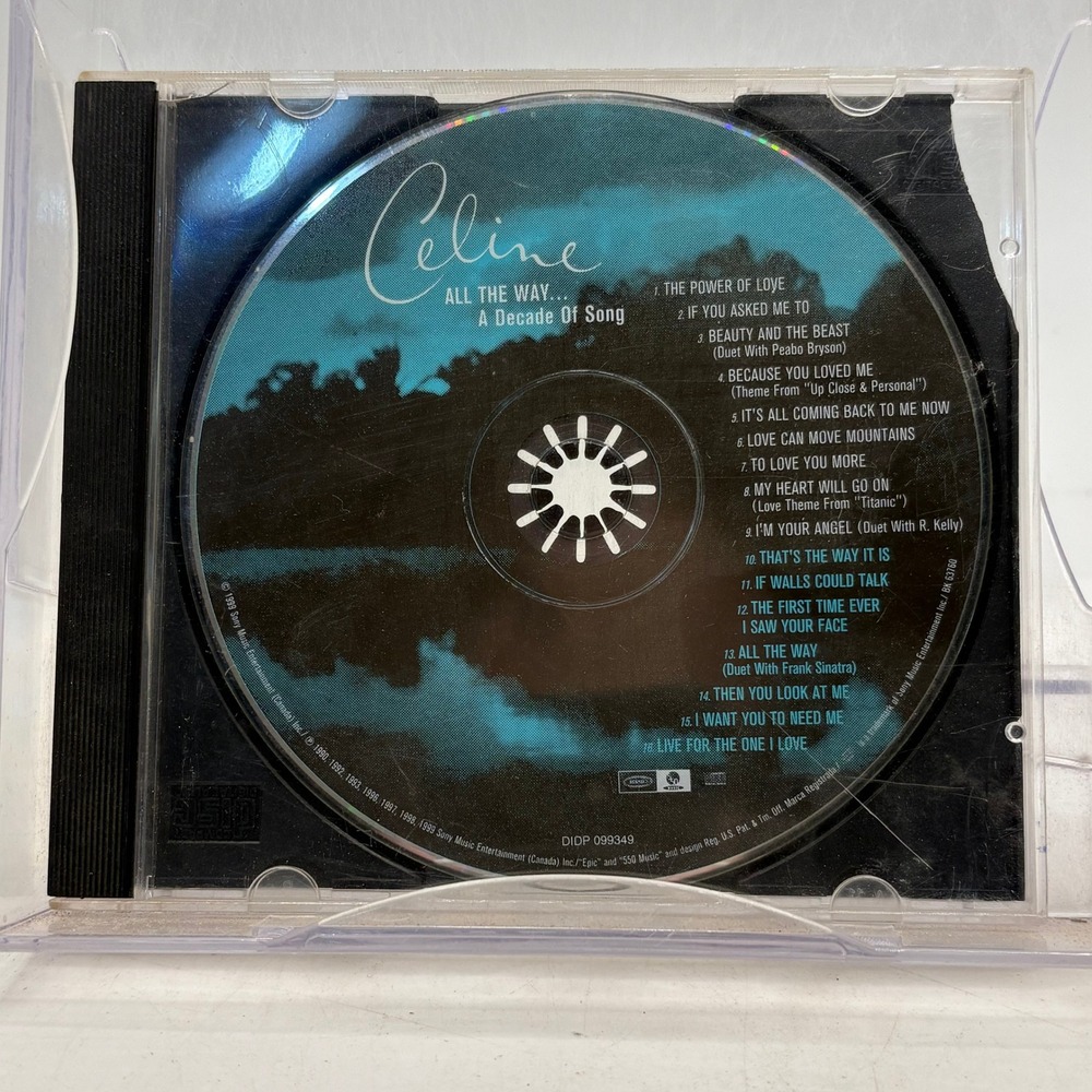 Celine Dion All The Way A Decade Of Song CD 1999 Greatest Hits DIDP 099349 BK